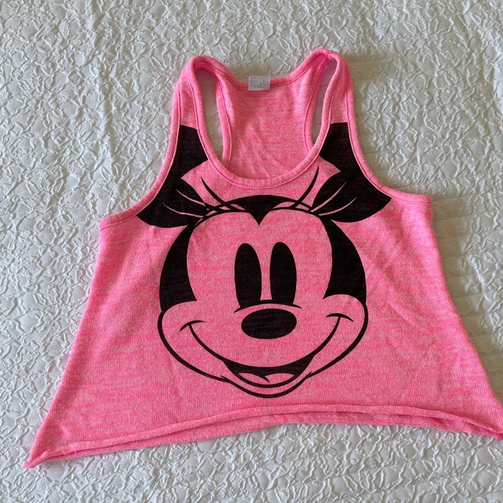 Pink top, Mickey mouse.